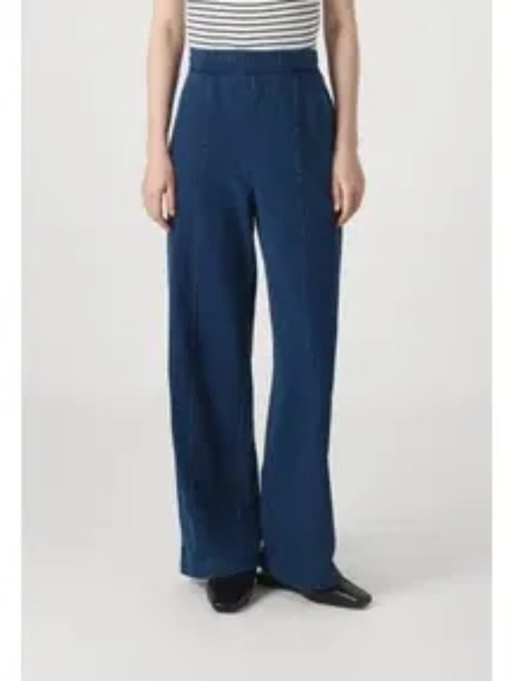 Vintage GAP Navy Blue Wide Leg High Rise Pull on Pants Women Size Small Tall